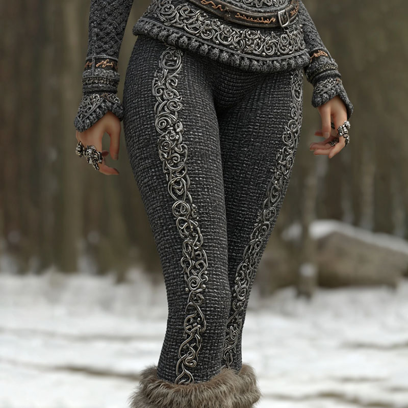 Women's Vintage Viking Celtic Knot Art Casual Leggings