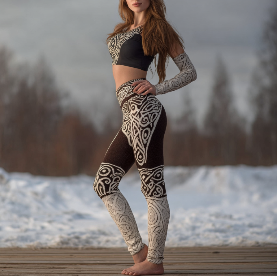 Viking Retro Style Women's Tight Knit Leggings