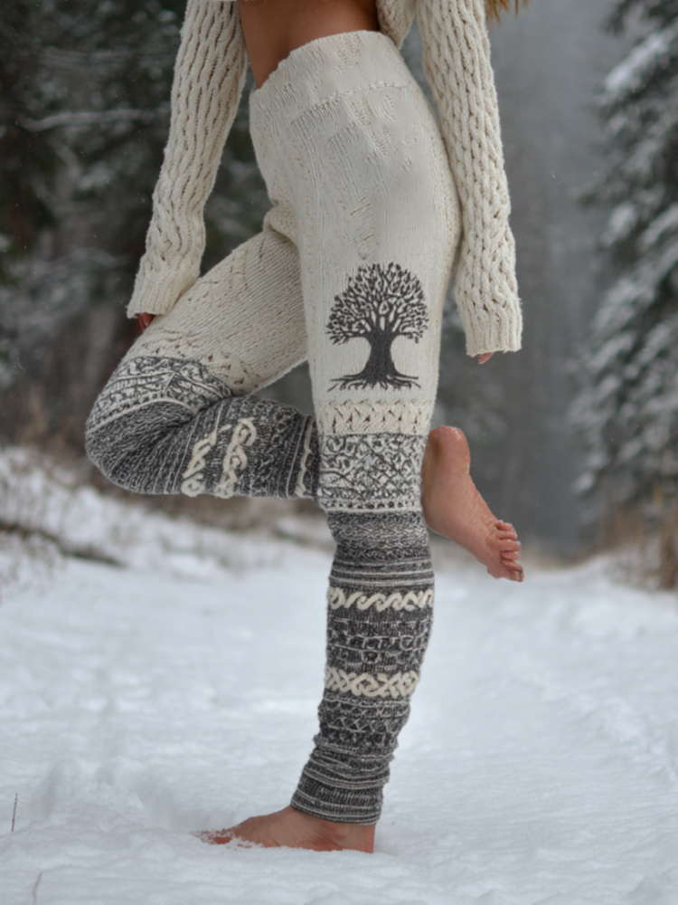 Viking Style Life Tree Celtic Knot Warm Leggings