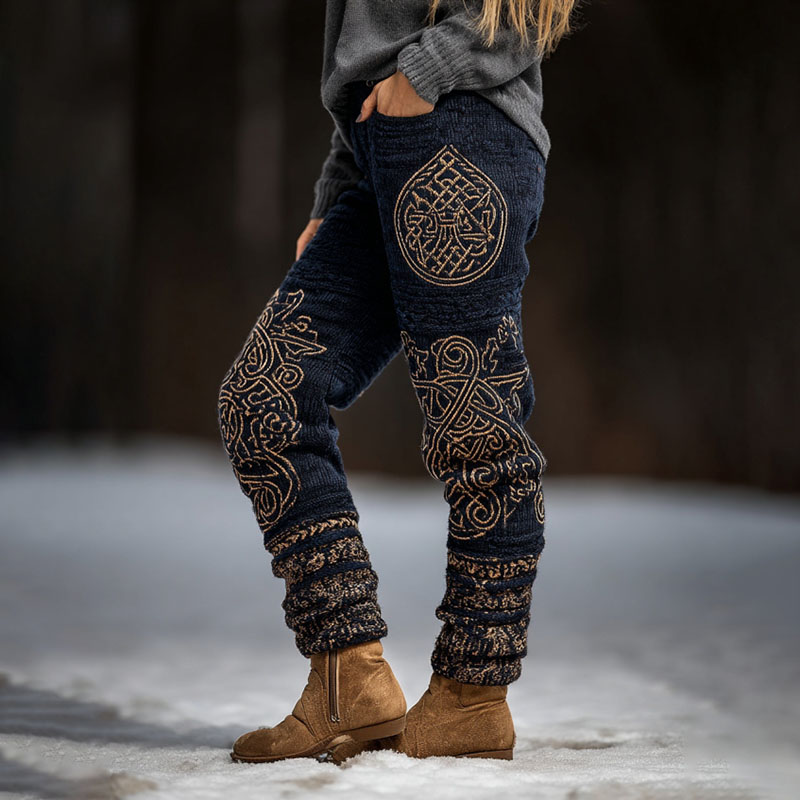 Women‘s Vintage Viking Celtic Pattern Art Cozy Sweatpants