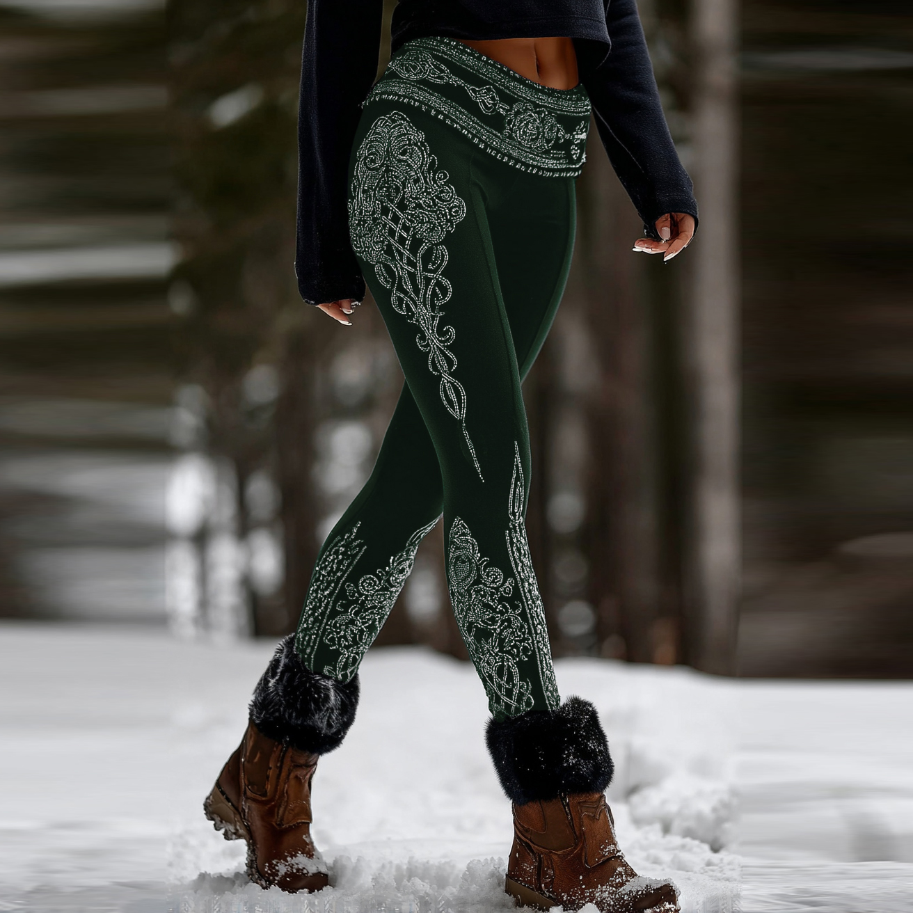 Women's Viking Style Life Of Tree Celtic Graphic Leggings