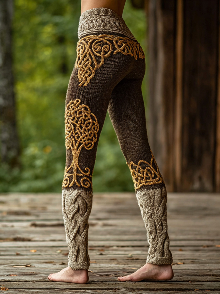 Viking Tree Of Life Art Women's Knit Leggings