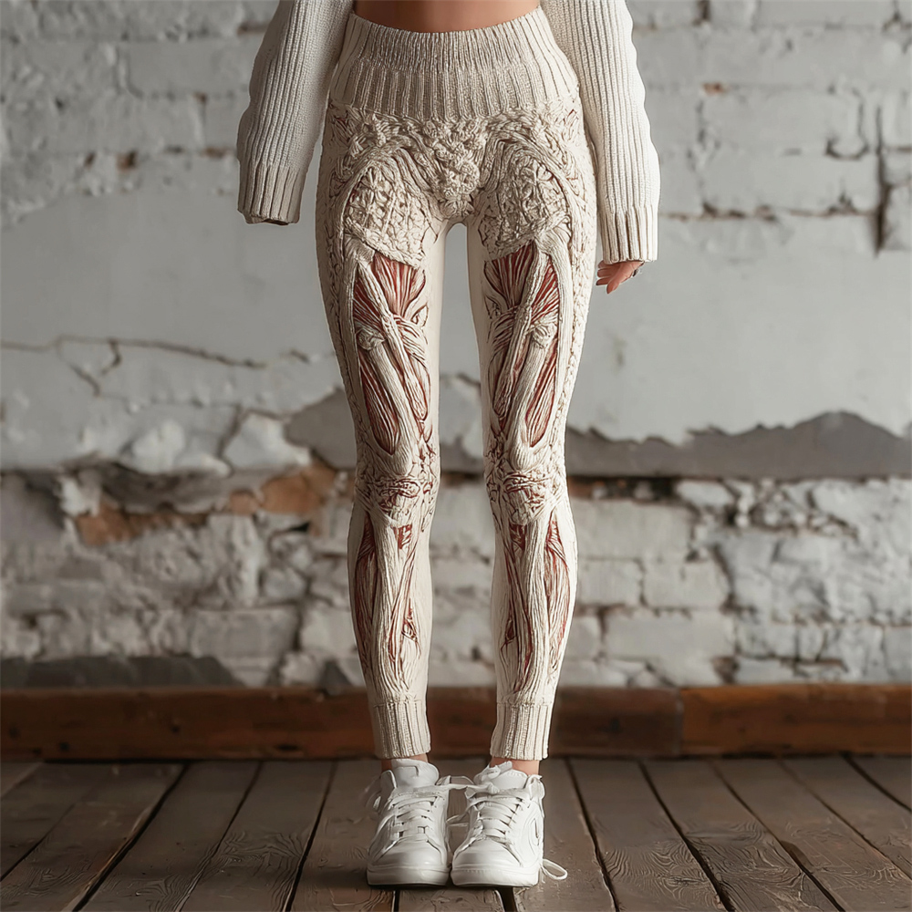 Halloween Anatomical Art Women's Knit Leggings
