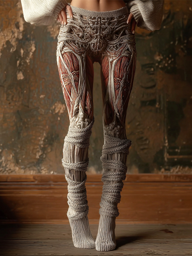 Halloween Muscle Anatomy Art Women's Knit Leggings