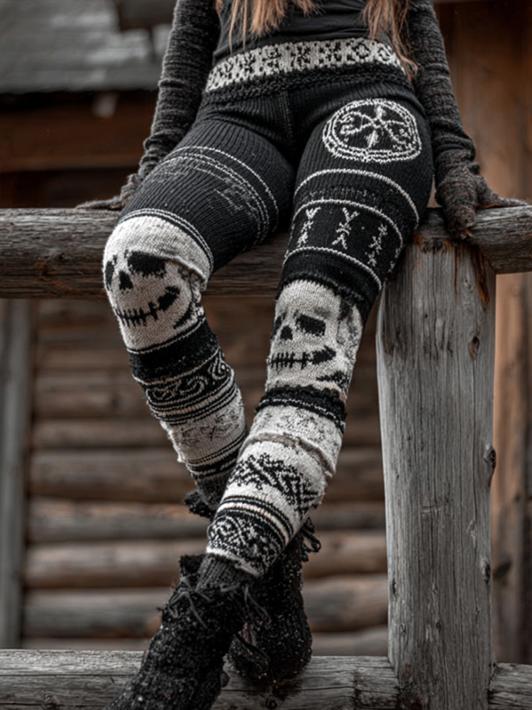 Woman's Skeleton Color Matching Leggings