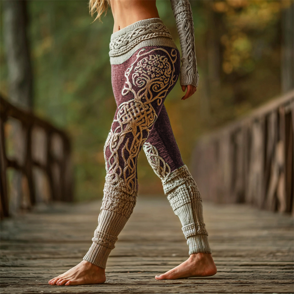 Viking Tree Of Life Art Women's Knit Leggings