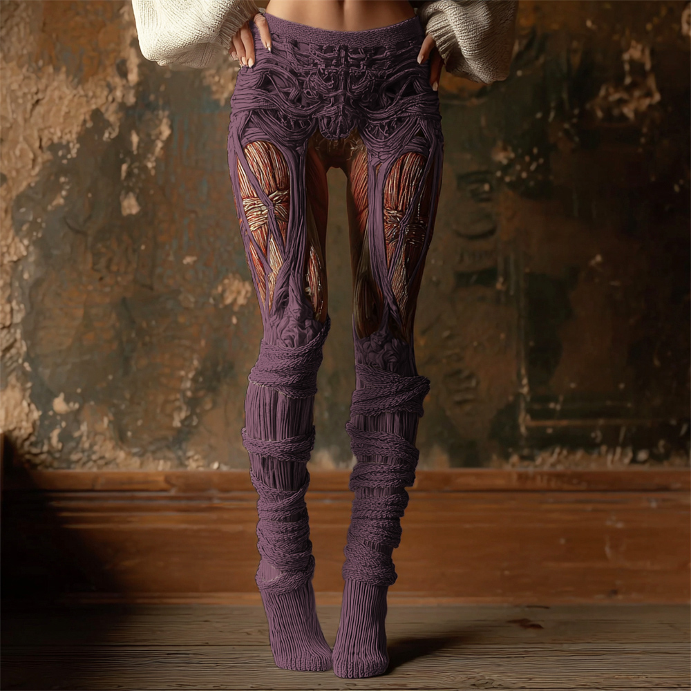 Halloween Muscle Anatomy Art Women's Knit Leggings