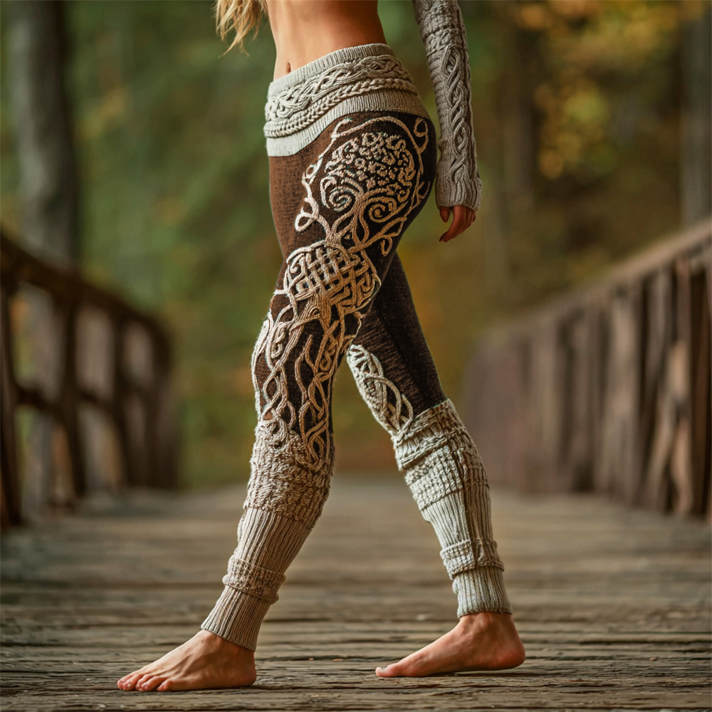 Viking Tree Of Life Art Women's Knit Leggings