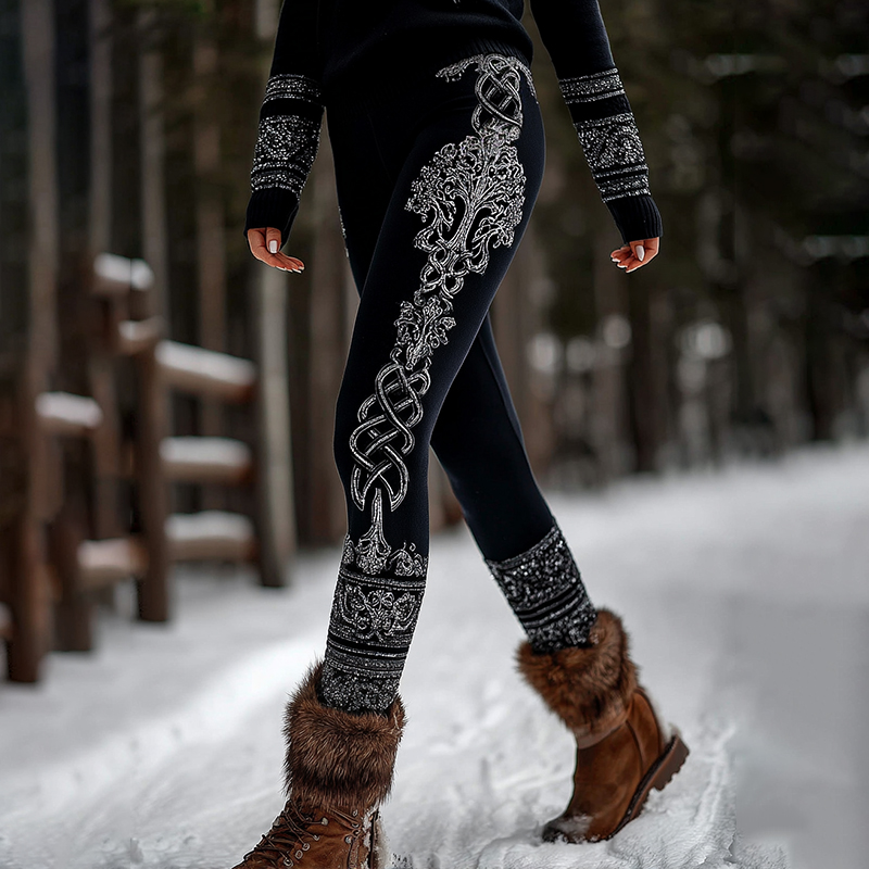 Women's Viking Style Life Of Tree Celtic Graphic Leggings
