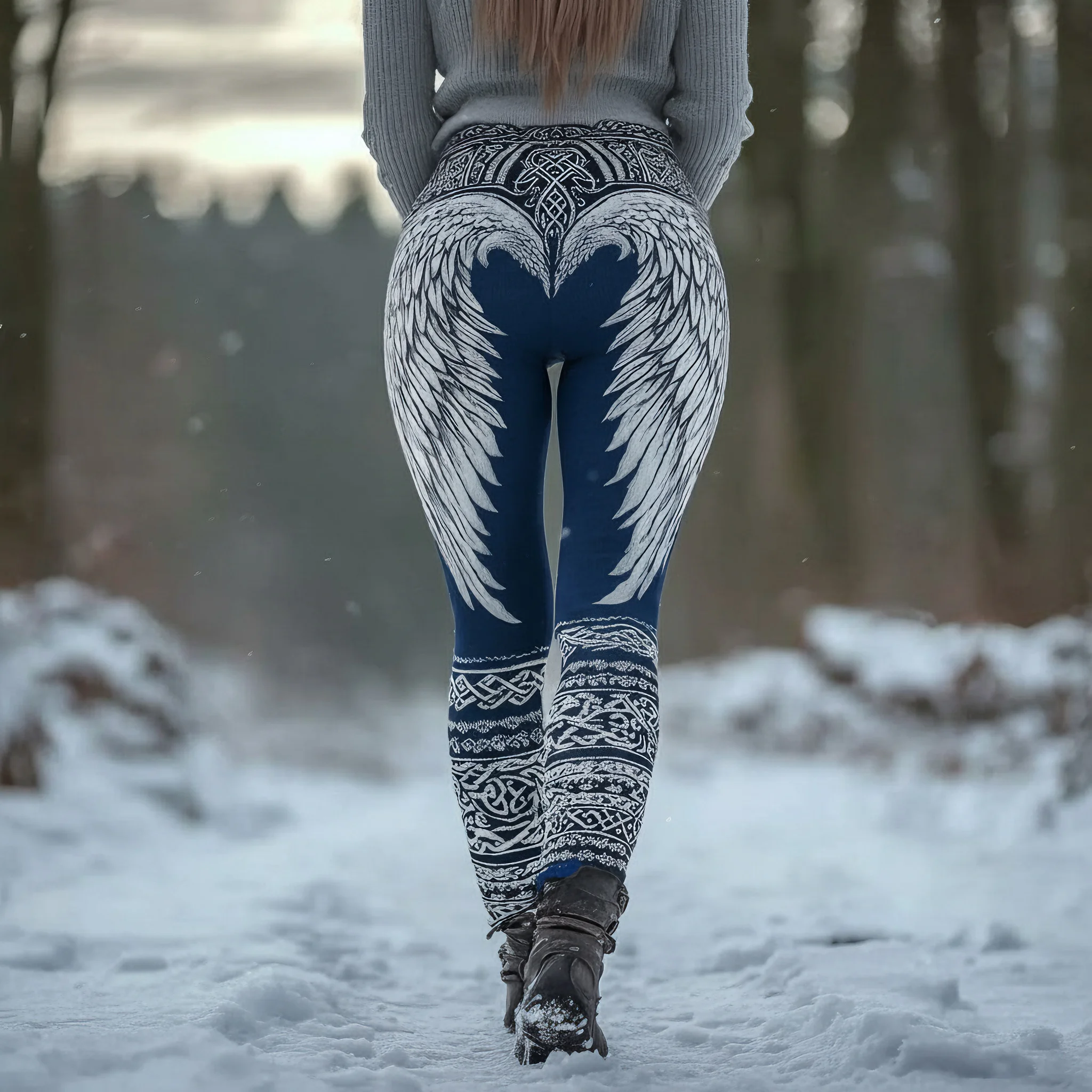 Classy Viking Wings Celtic Pattern Comfy Leggings