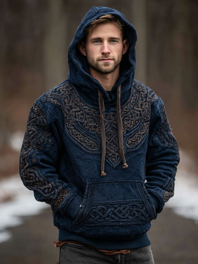 Men's Vintage Viking Celtic Knot Art Print Hoodie