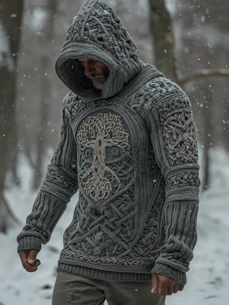 Men's Viking Tree Of Life Celtic Cozy Hooded Sweater