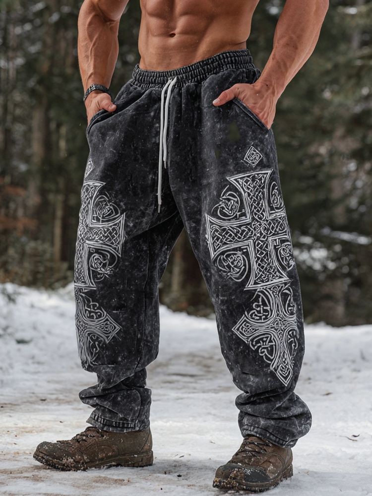 Vintage Viking Celtic Style Men's Casual Sports Long Pants