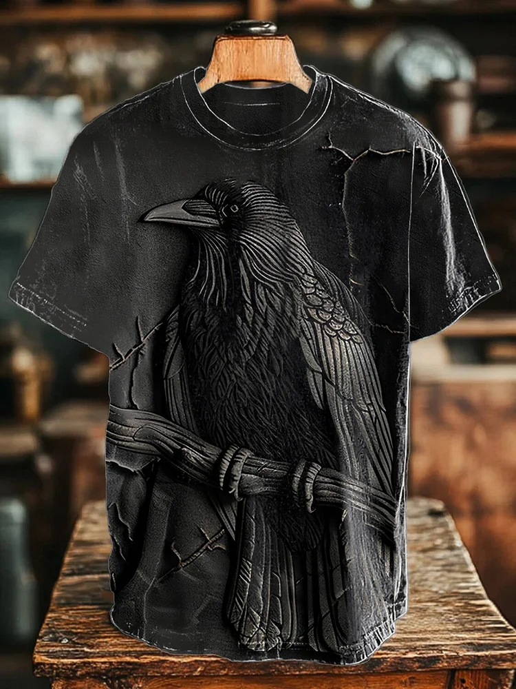Vintage Viking Dark Raven Relief  Men's T-shirt