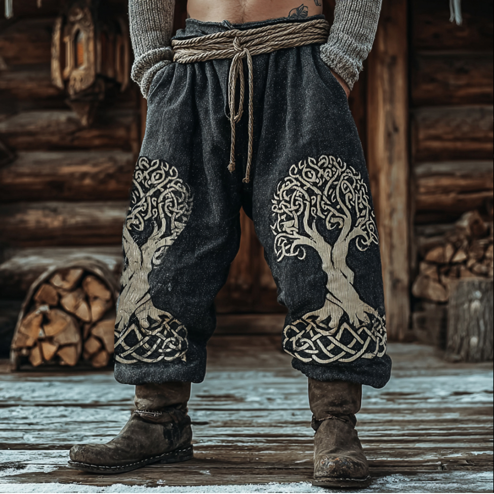 Men's Viking Style Tree Of Life Vintage Loose Pants