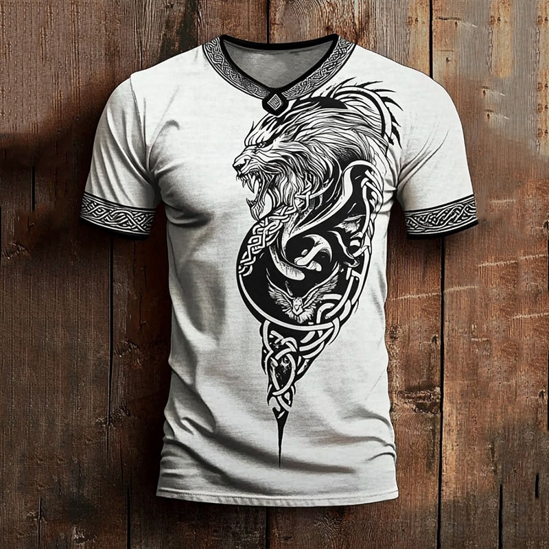 Men’s Viking Print Casual T-shirt