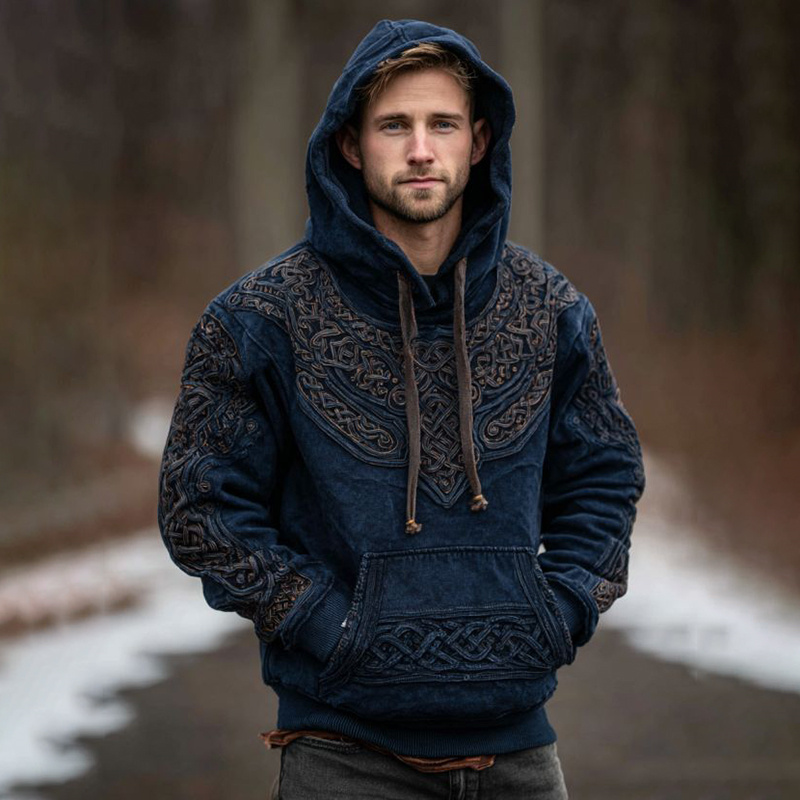 Men's Vintage Viking Celtic Knot Art Print Hoodie