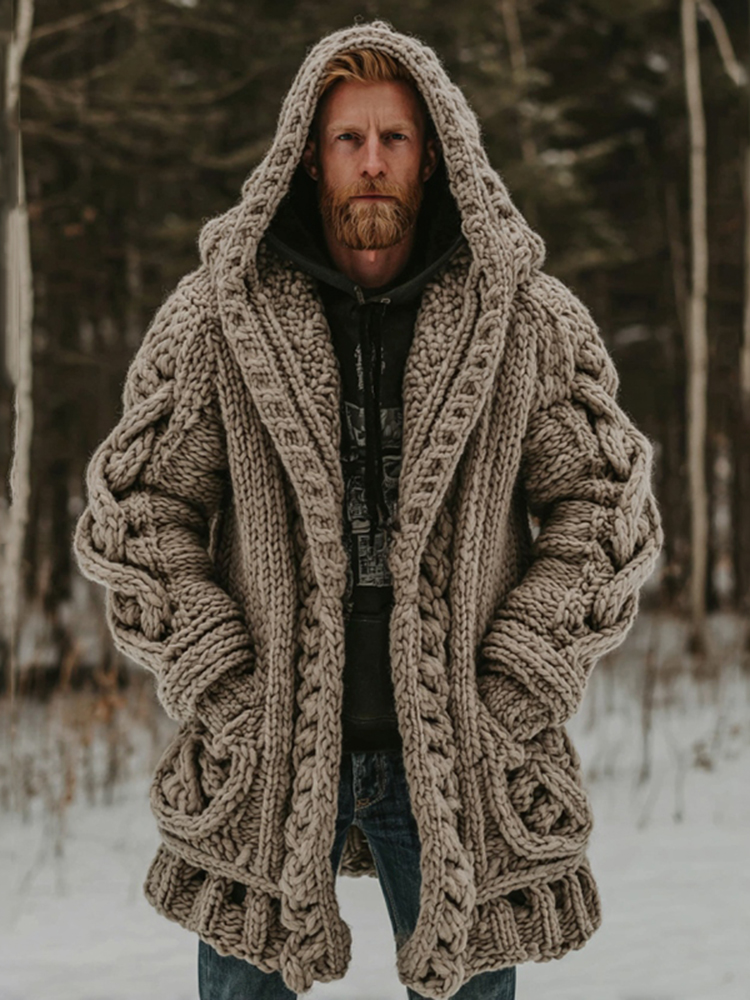 Men's Viking Button Cozy Midi Cardigan Sweater