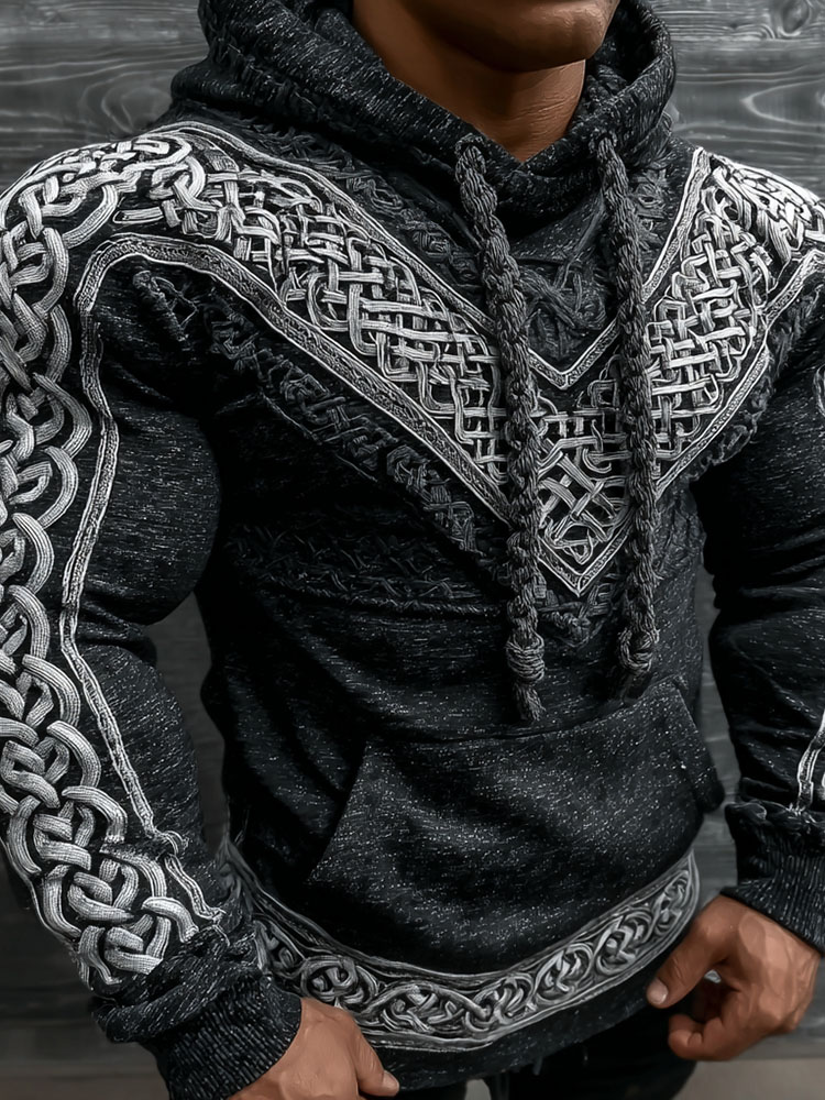 Men's Viking Celtic Knot Art Print Casual Hoodie