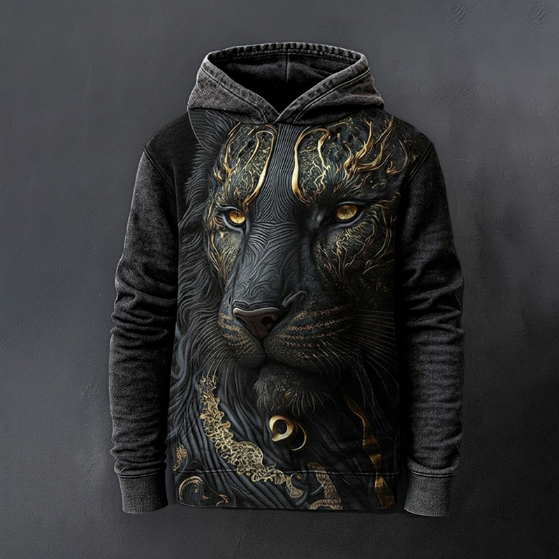 Viking Golden Lion Digital 3d Printed Casual Hoodie