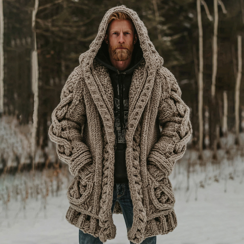 Men's Viking Button Cozy Midi Cardigan Sweater