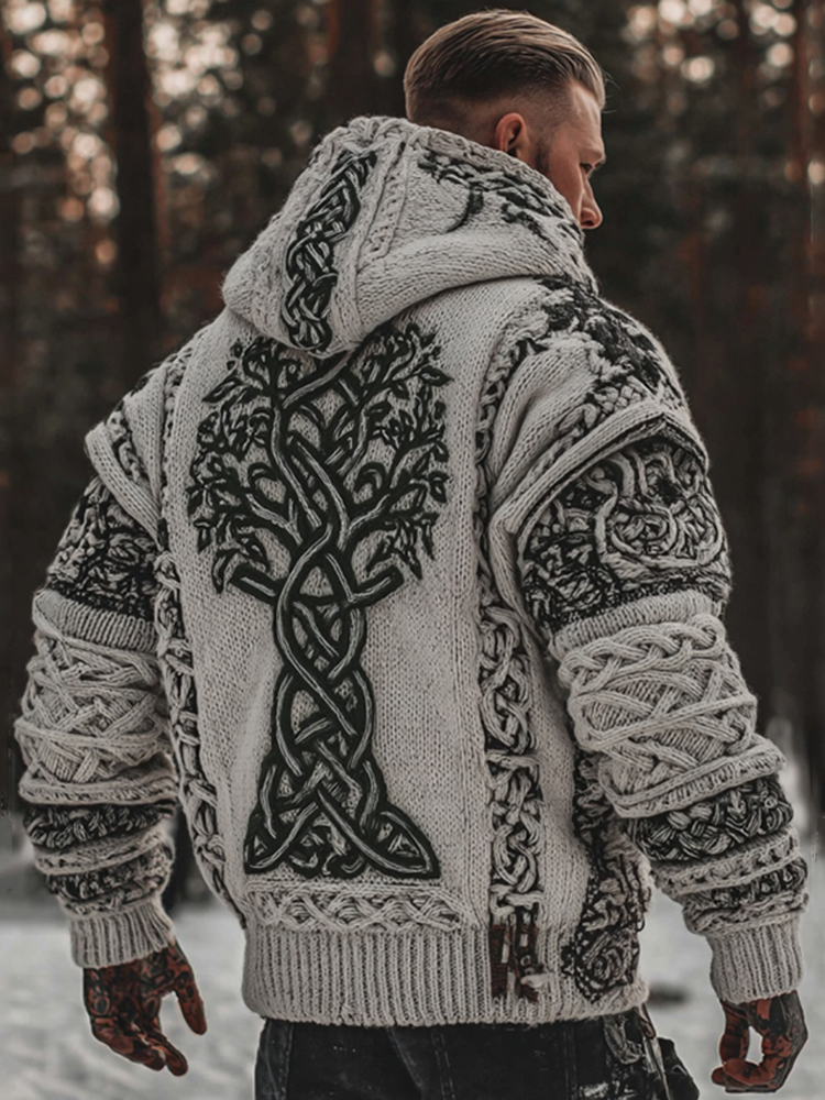 Men's Viking Celtic Knot Cozy Casual Hooded Sweater