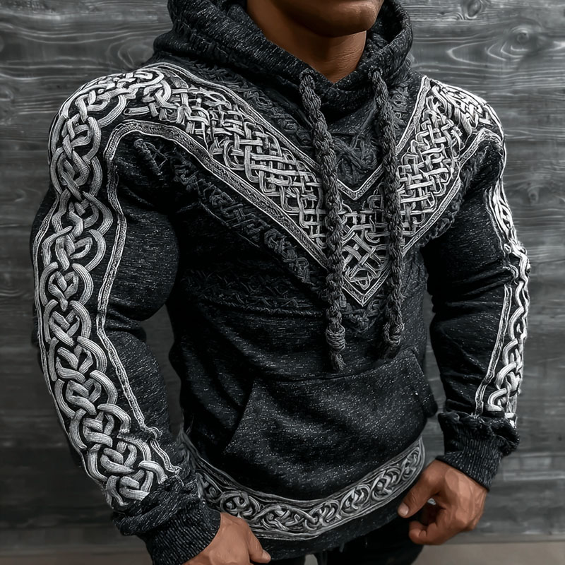Men's Viking Celtic Knot Art Print Casual Hoodie
