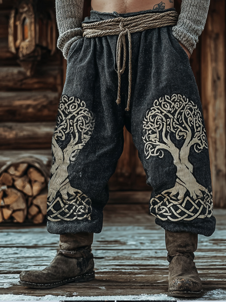 Men's Viking Style Tree Of Life Vintage Loose Pants