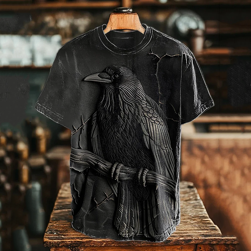 Vintage Viking Dark Raven Relief  Men's T-shirt