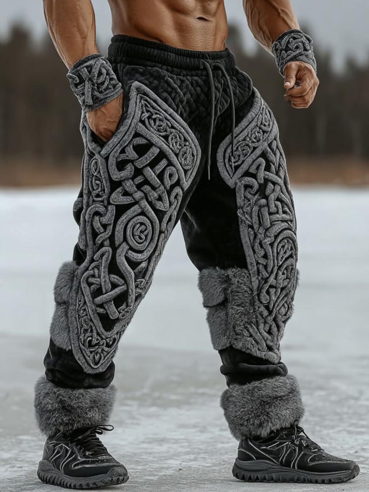 Men's Viking Celtic Knot Art Cozy Knit Sweatpants