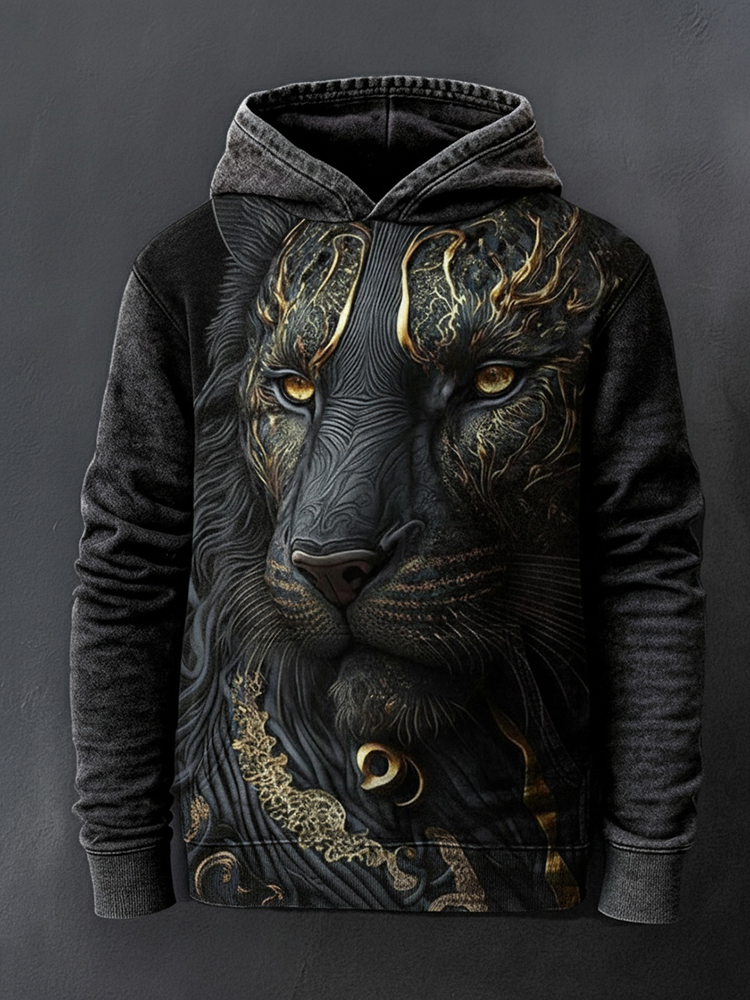 Viking Golden Lion Digital 3d Printed Casual Hoodie