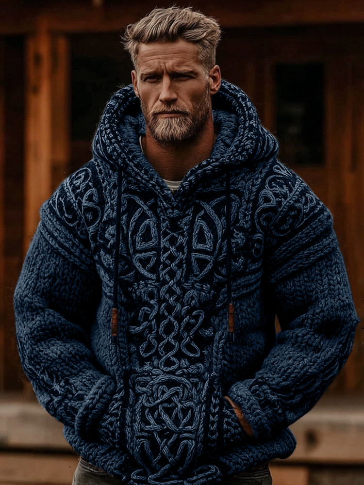Men's Viking Celtic Knot Cozy Casual Hooded Sweater