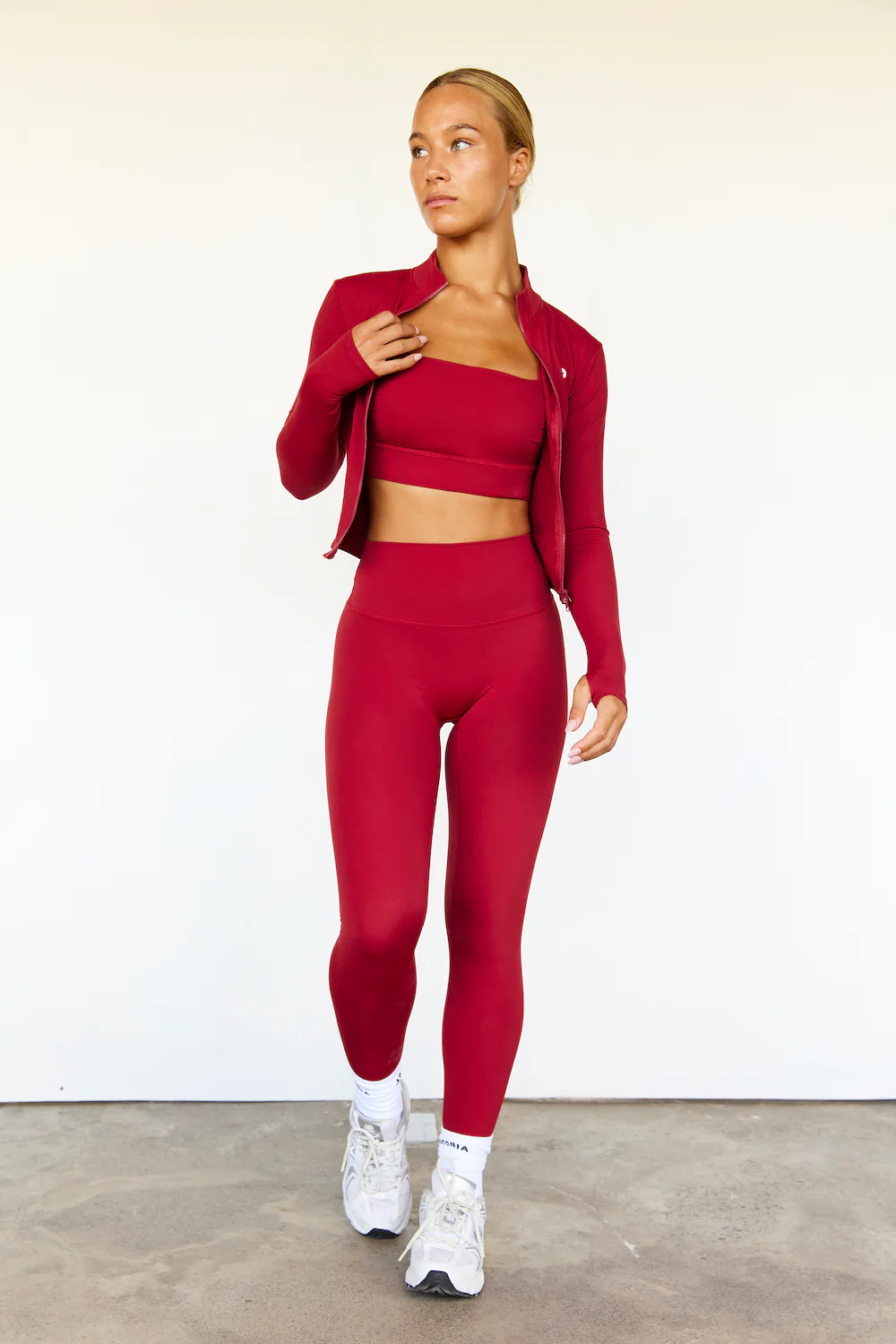 Astoria LUXE BALANCE Zip Up Jacket - Dark Cherry