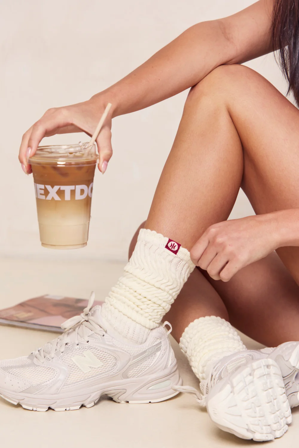 Astoria Ruched Socks  - Merlot/Cream