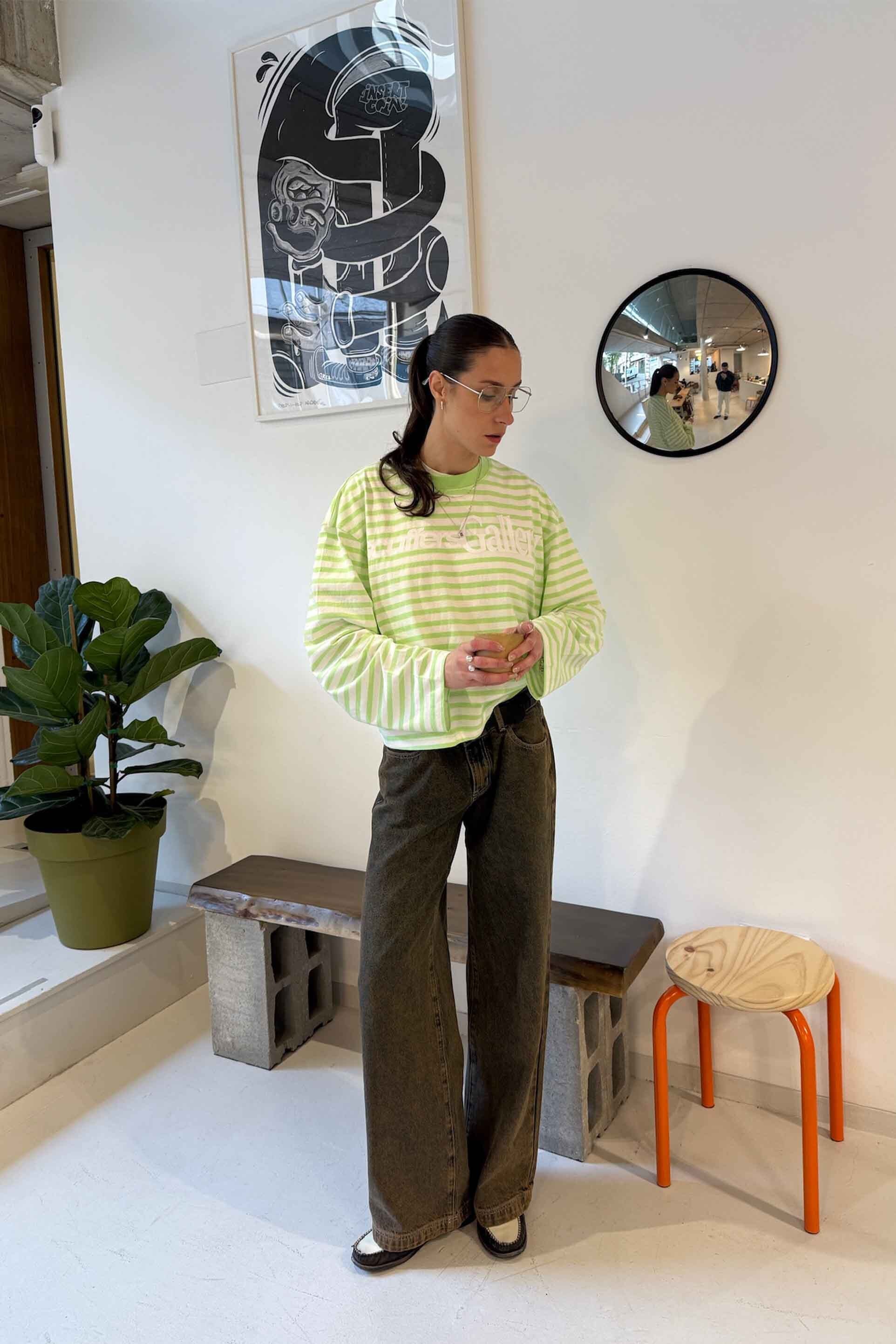 Curator Green & White Longsleeve