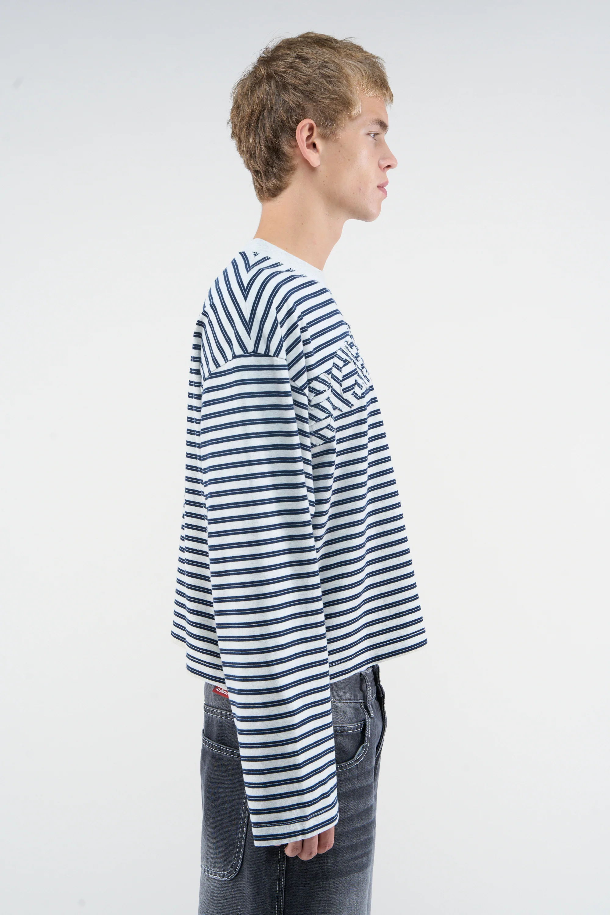 Raw Striped Navy Longsleeve