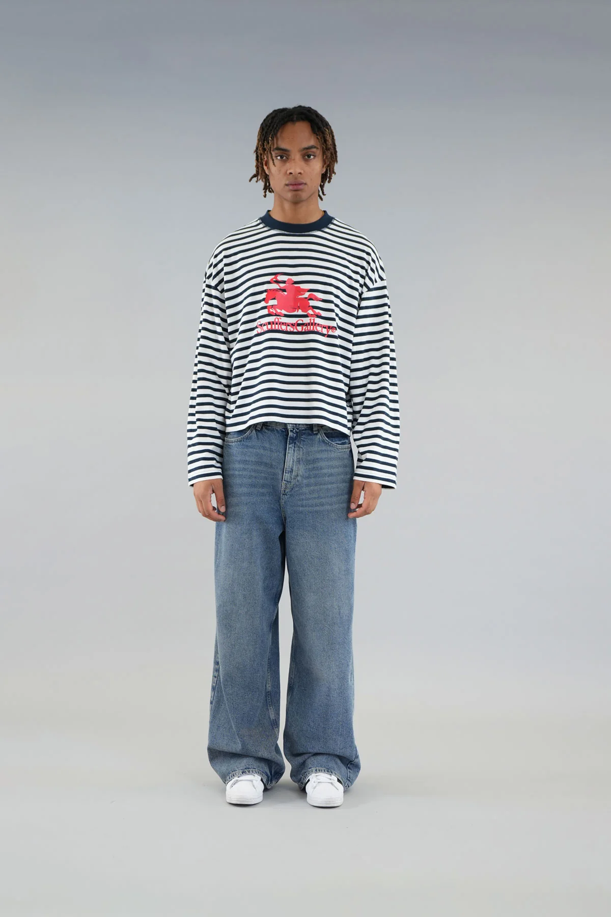 Emblem Striped Navy Longsleeve