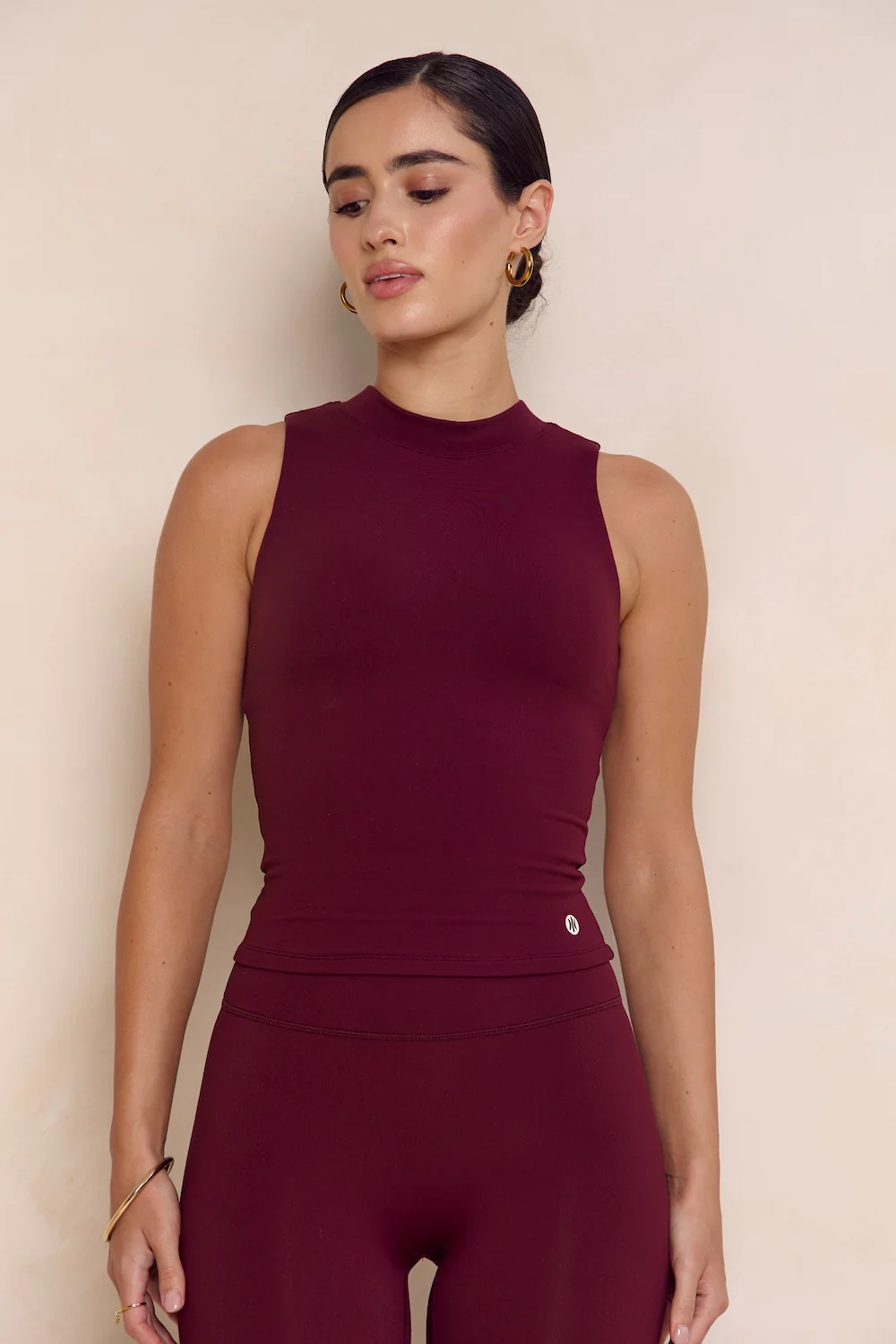 Astoria Airvíve Mockneck Tank - Burgundy