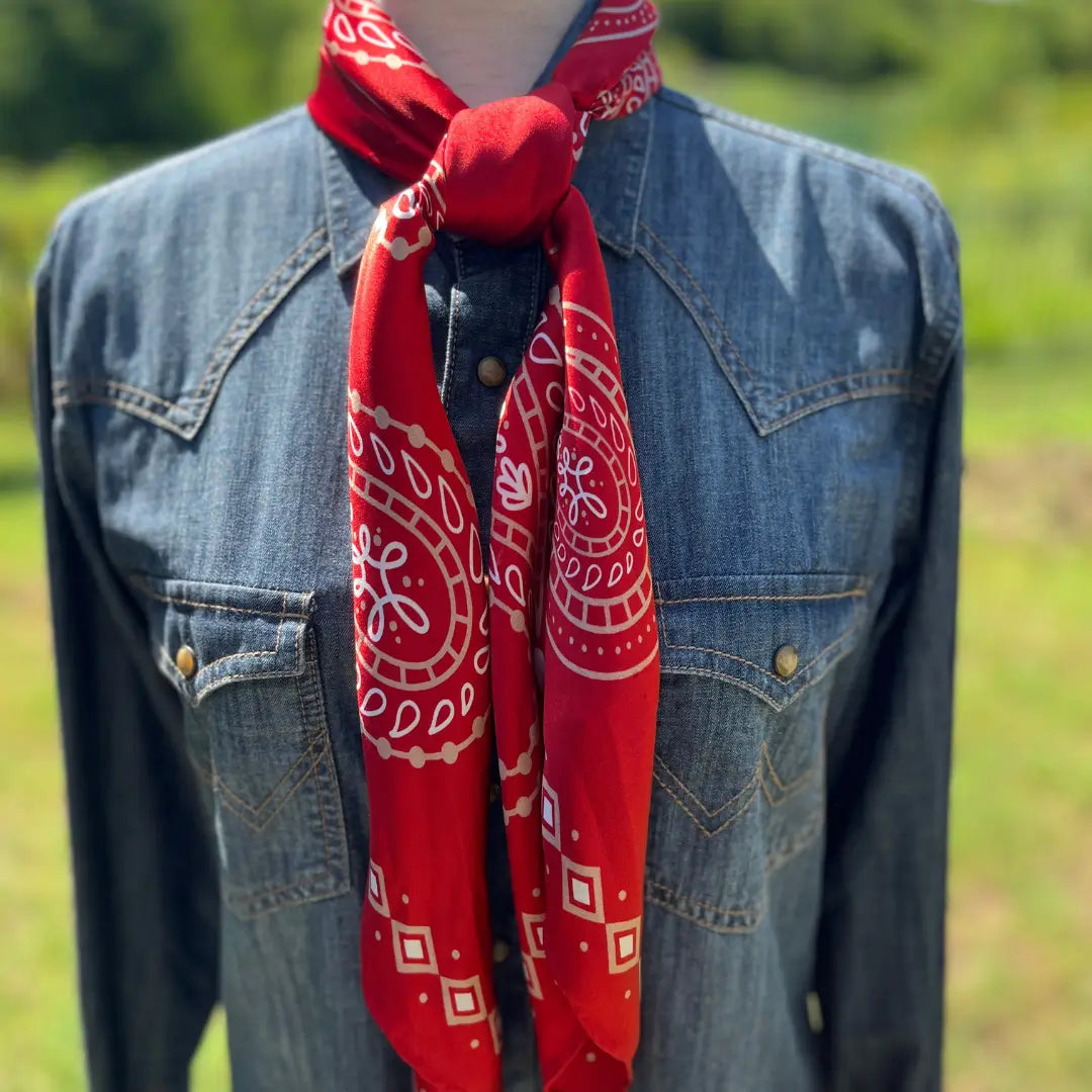 Paisley Wild Rags (Blaze) | Red Silk Scarf