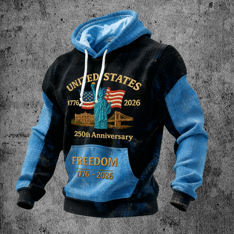 US 250th Anniversary Printed Casual Hooded