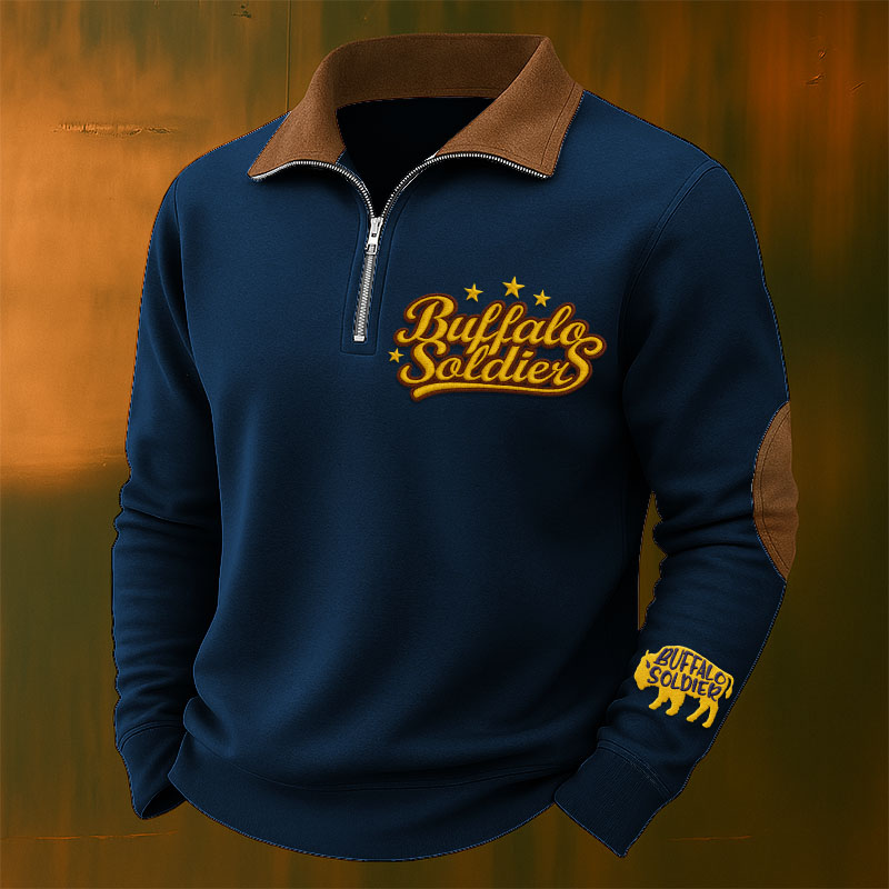 Buffalo Soldier Casual Zipper Sweatshirt