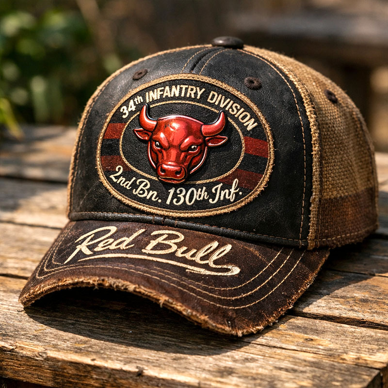 The 34th Infantry Division Of The Red Bull Division Printed Hat