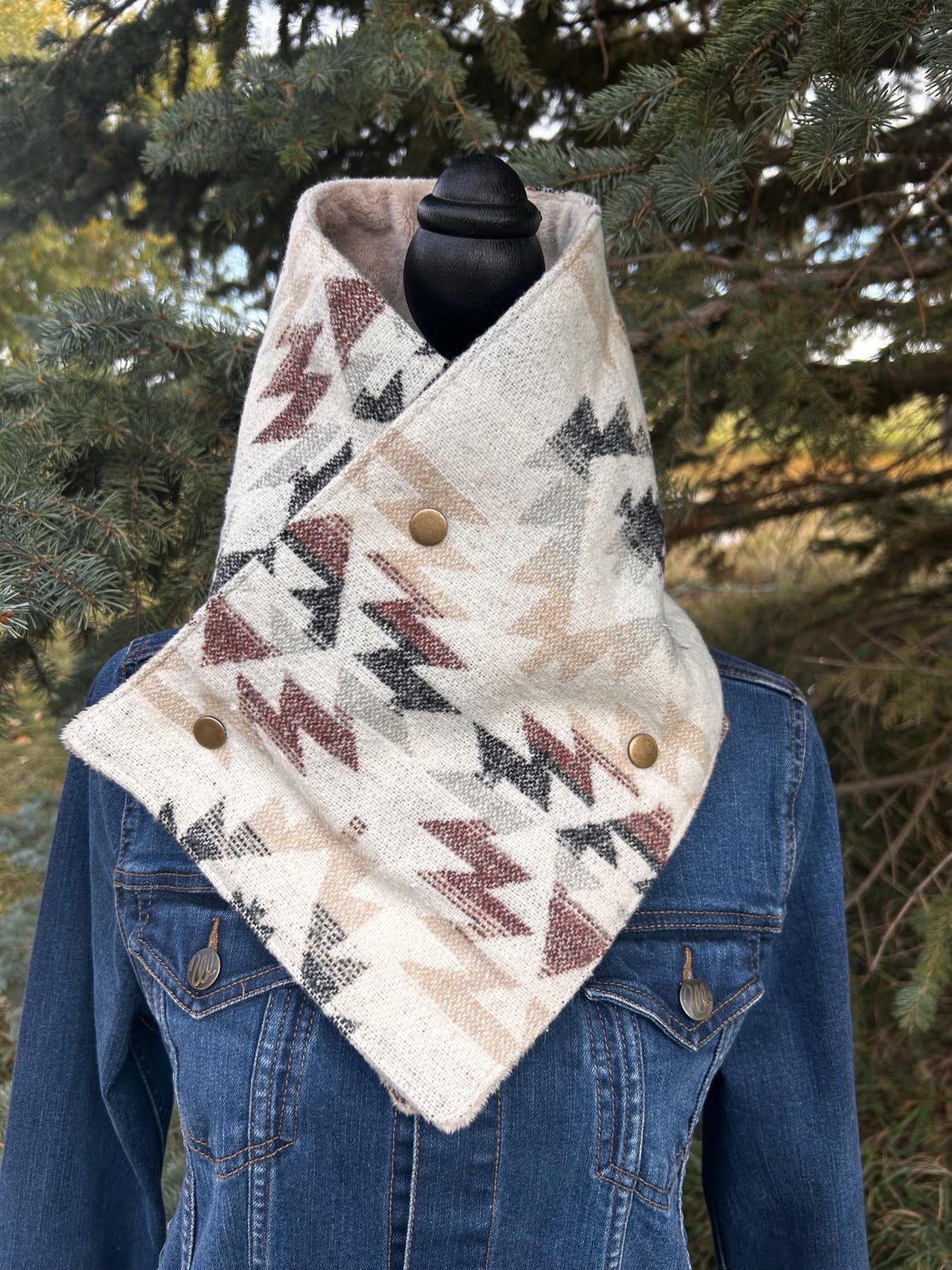Western Cowboy Aztec Warm Neck Hood
