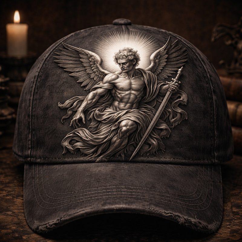 Retro St. Michael The Archangel Print Casual Hat