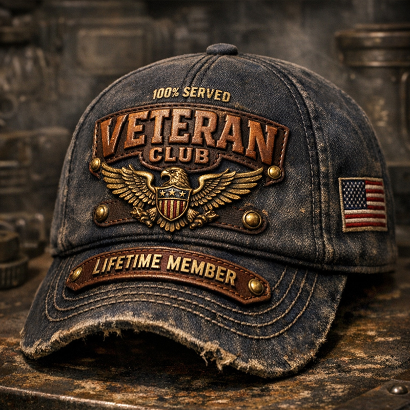 Veteran Club Retro Print Casual Hat