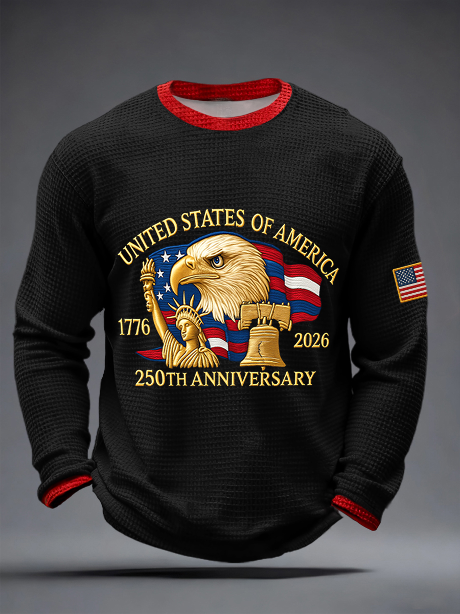 Men's USA 250th Anniversary Print Waffle T-Shirt