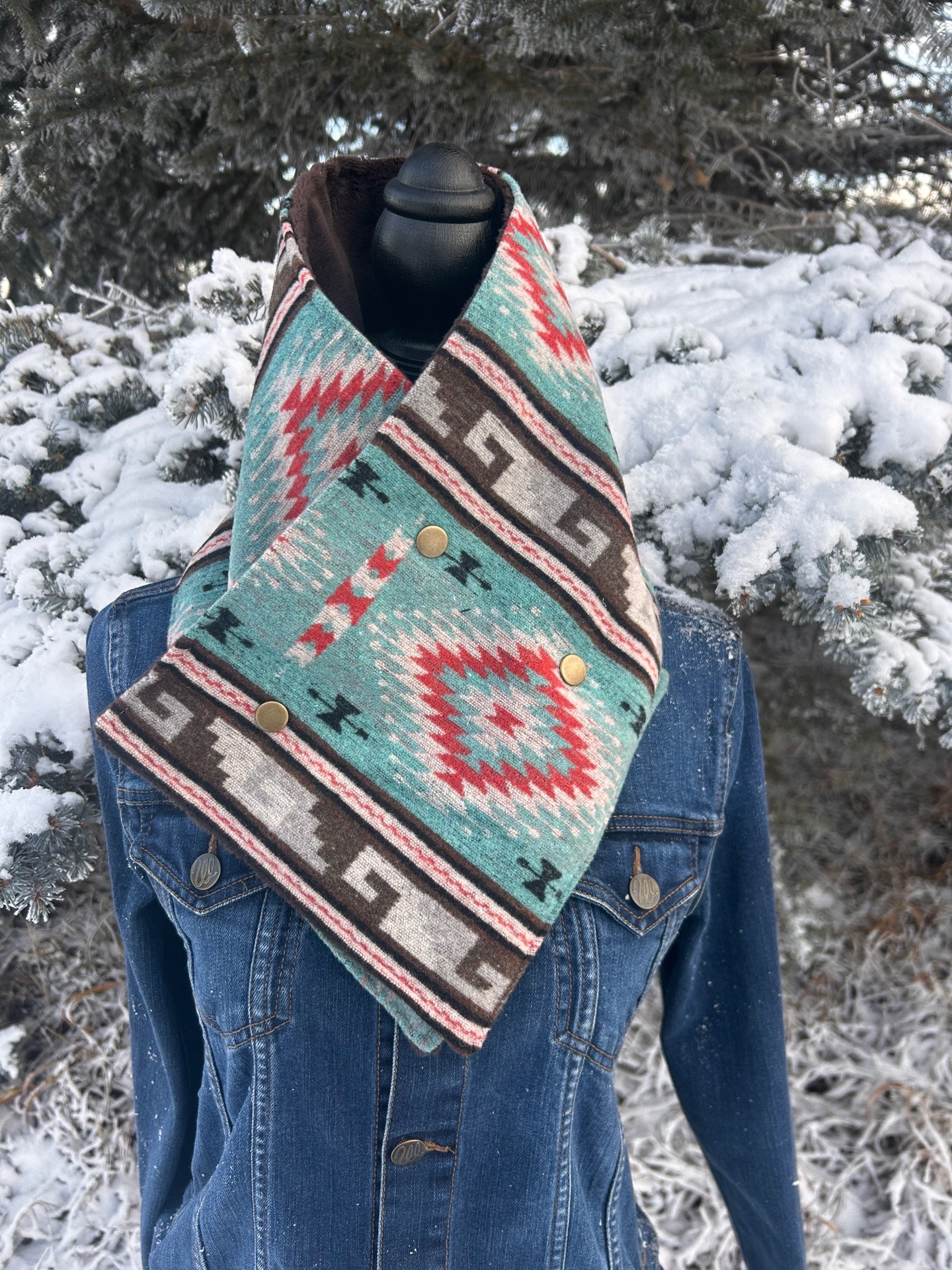 Western Cowboy Aztec Warm Neck Hood