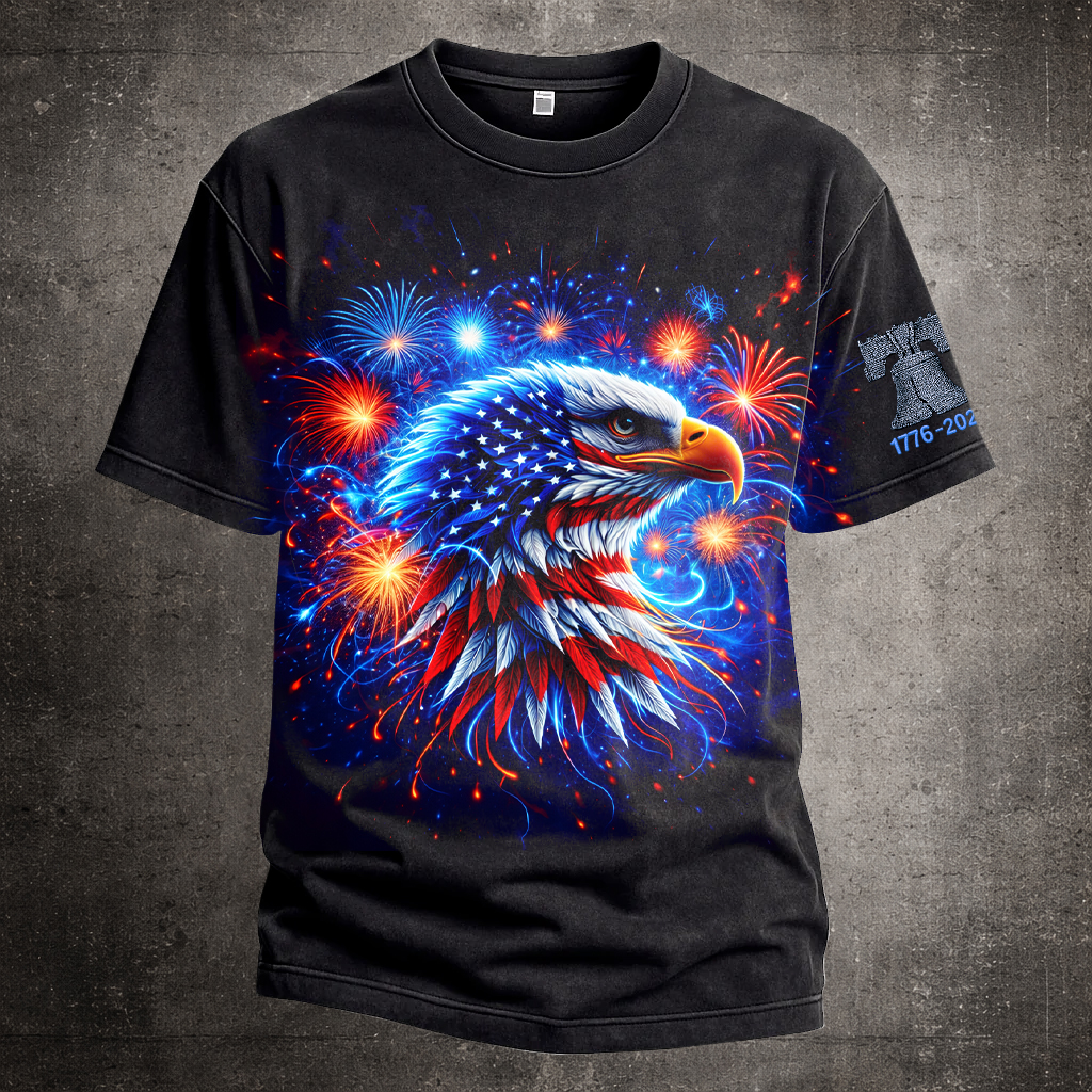 US 250th Anniversary Printed Casual Short Sleeve T-Shirt