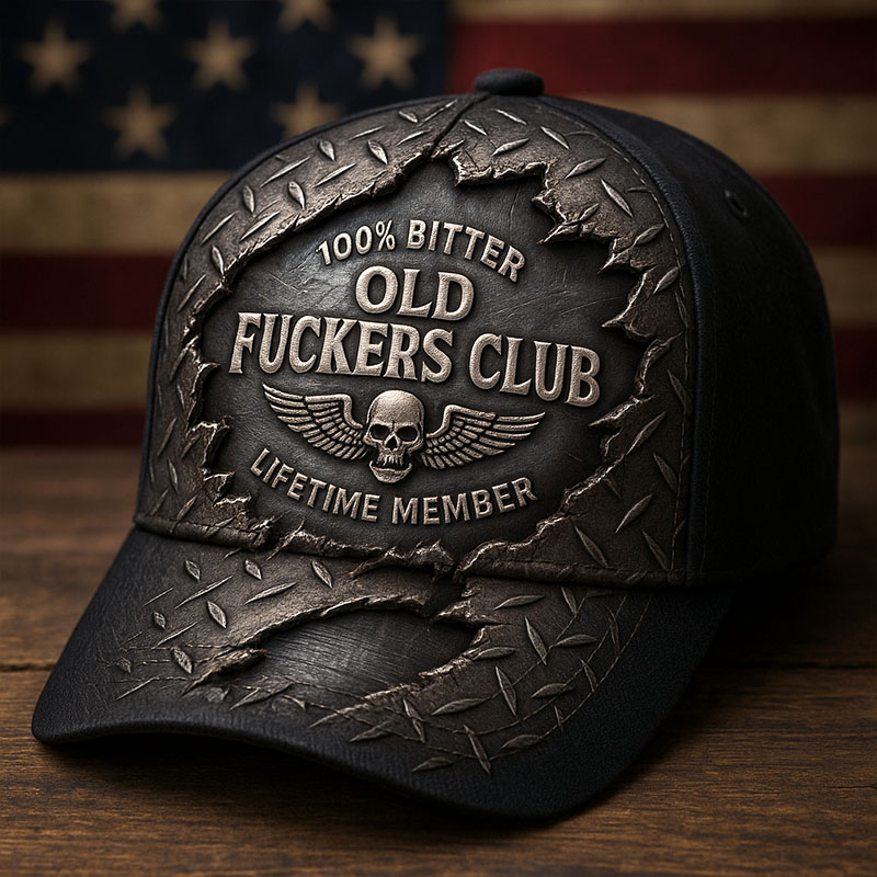 100% Lifetime Member Of The Cynical Old Guys Club Art Print Casual Hat
