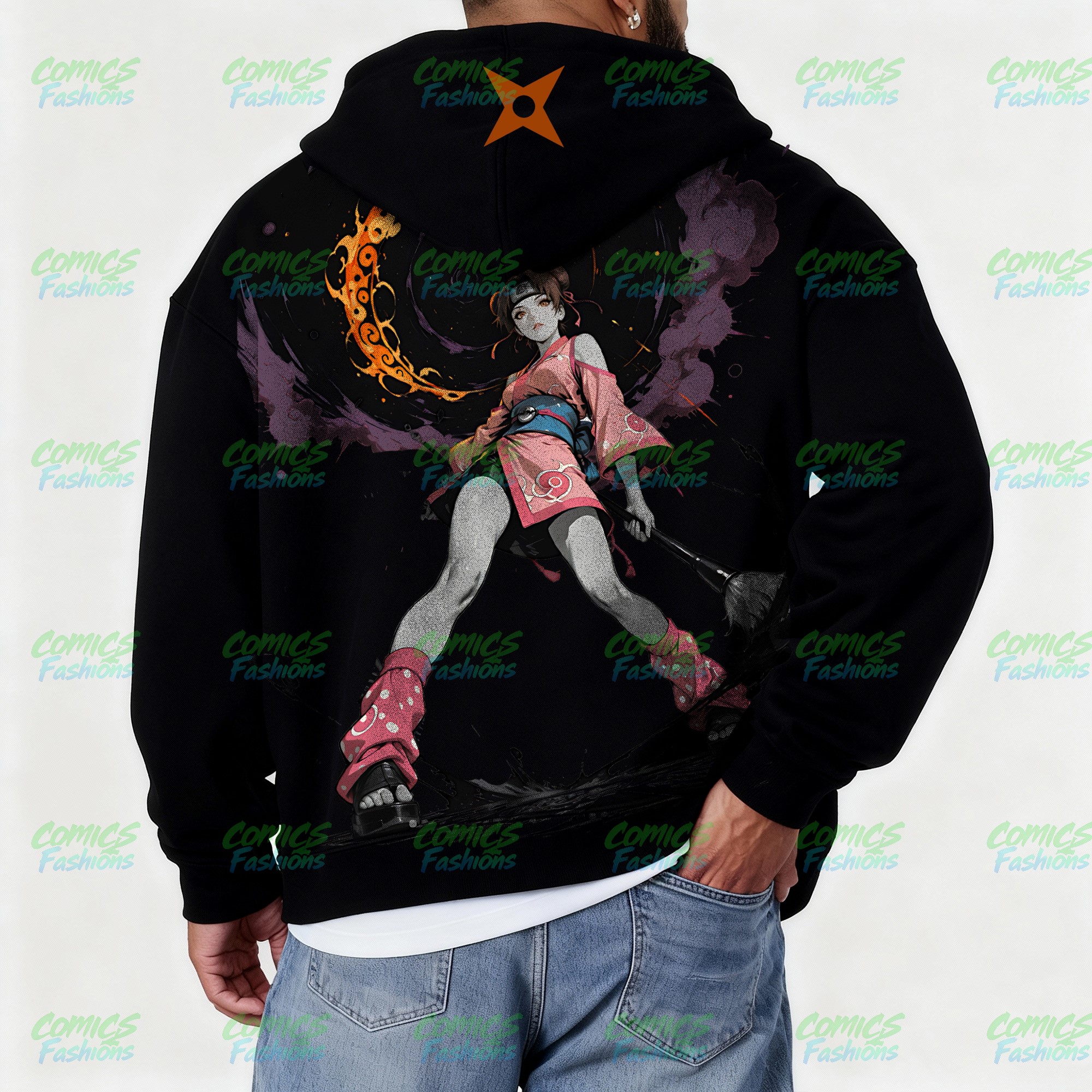 Unisex Graphic Streetwear Vintage Zipper Cardigan Plush Hoodie